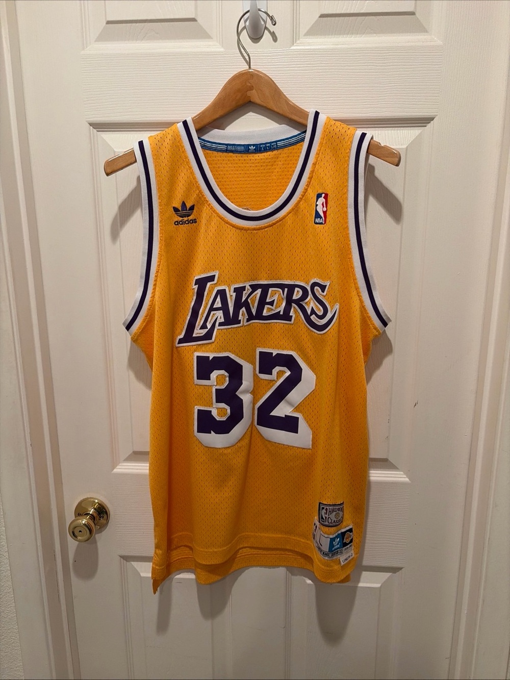 Adidas Lakers Gold and Purple Basketball Jersey